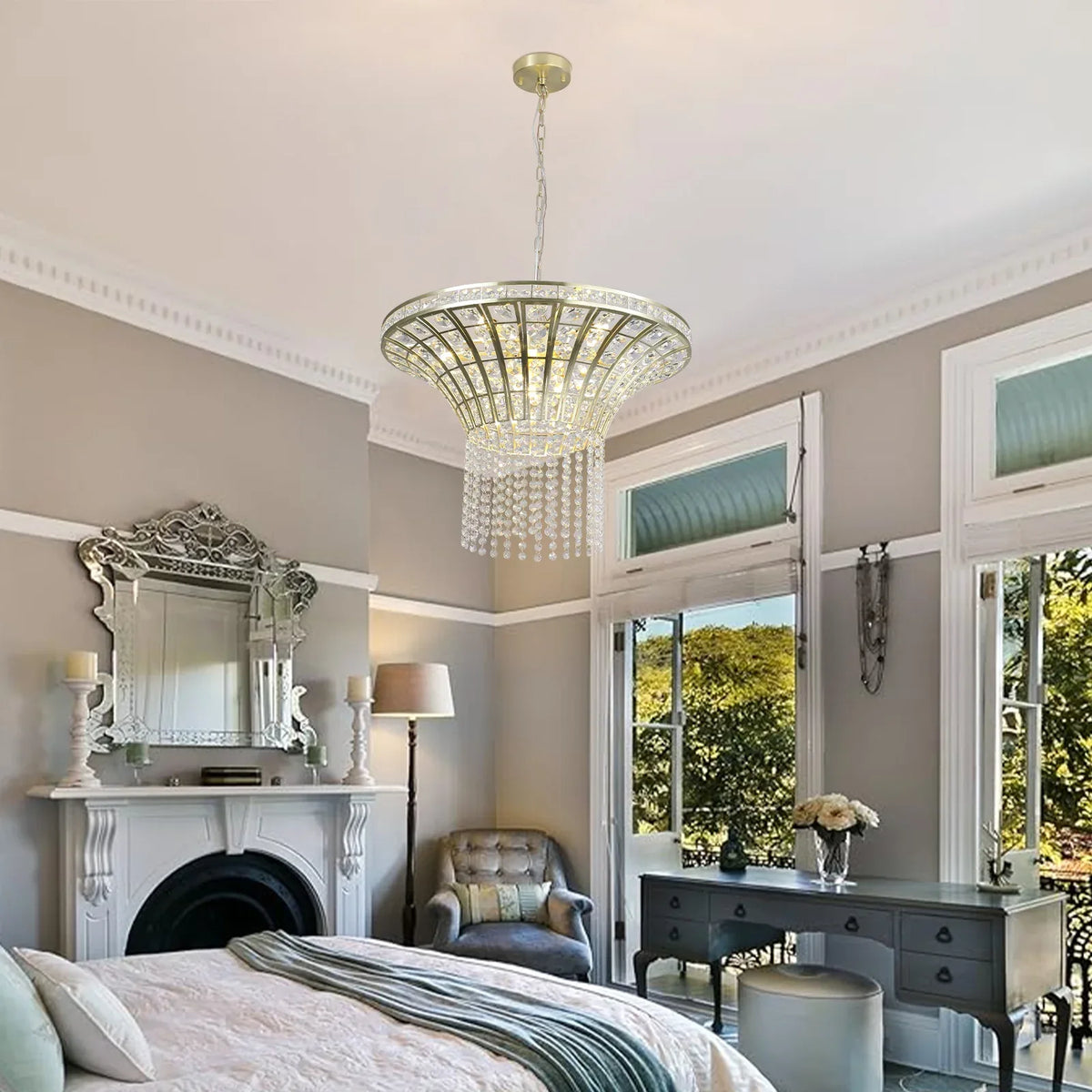 8-Light 23.6" Wide Crystal Waterfall Chandelier - Shello's Creative Boutique