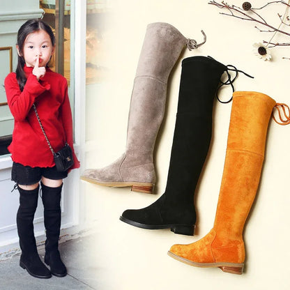 Princess Over Knee Boots – Autumn & Winter Fashion for Girls (Sizes 26–37) - Shello's Creative Boutique