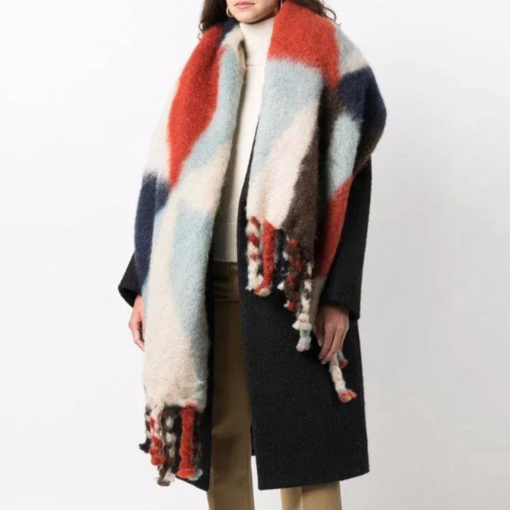 Scarf Women Men Winter Blanket Shawl Wraps Warm Mohair Scarves Geometry Print Cashmere - Shello's Creative Boutique