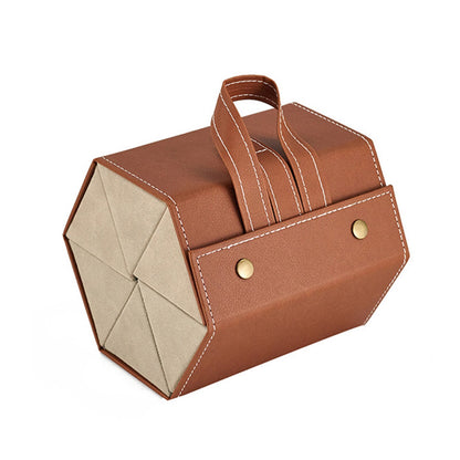 Premium Leather Glasses Storage Case - Elegant Organizer for 2-6 Sunglasses