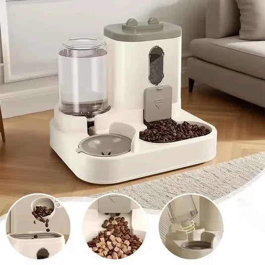 2-in-1 Automatic Pet Feeder & Water Dispenser - Large Capacity for Cats & Dogs - Shello's Creative Boutique