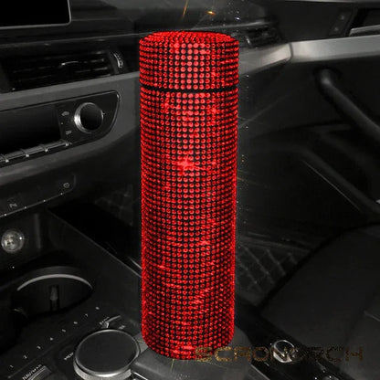 Bling Rhinestone Thermos Bottle Insulated Double Wall Stainless Steel Water Bottle Coffee Travel Car Coffee Mug Cup Vacuum Flask - Shello's Creative Boutique