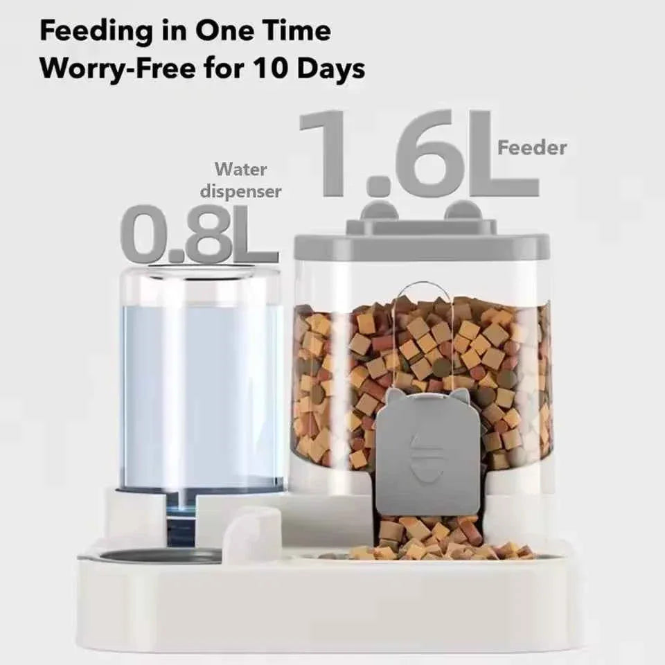 2-in-1 Automatic Pet Feeder & Water Dispenser - Large Capacity for Cats & Dogs - Shello's Creative Boutique