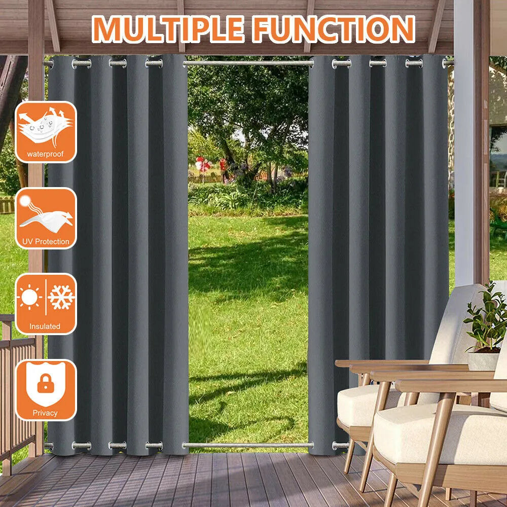 Outdoor Patio Curtains - Weighted Waterproof Blackout Drapes for Gazebo, Porch & Balcony - Shello's Creative Boutique
