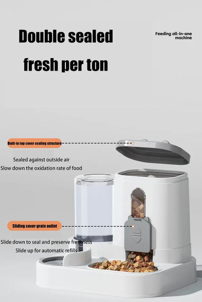 2-in-1 Automatic Pet Feeder & Water Dispenser - Large Capacity for Cats & Dogs - Shello's Creative Boutique