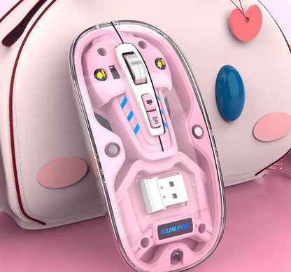 Bluetooth wireless transparent mouse mute dual-mode desktop computer laptop office business USB - Shello's Creative Boutique