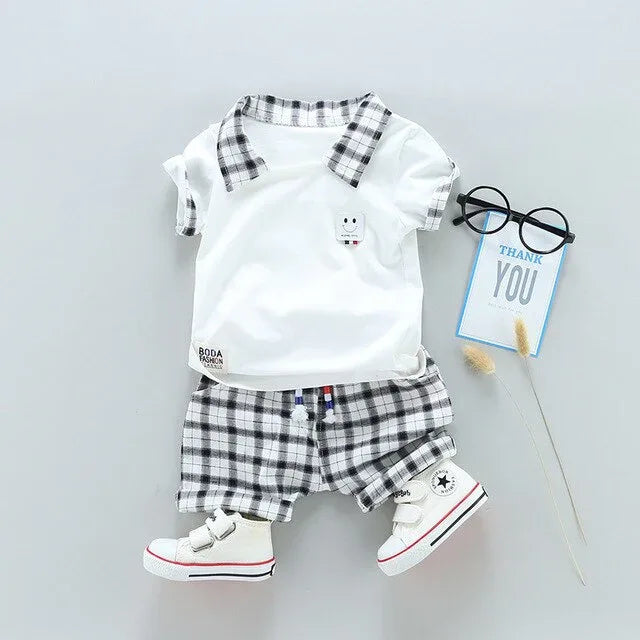 Two Children's Clothing Boy Cotton Suit Gentleman Undertakes Small Children's Clothing - Shello's Creative Boutique