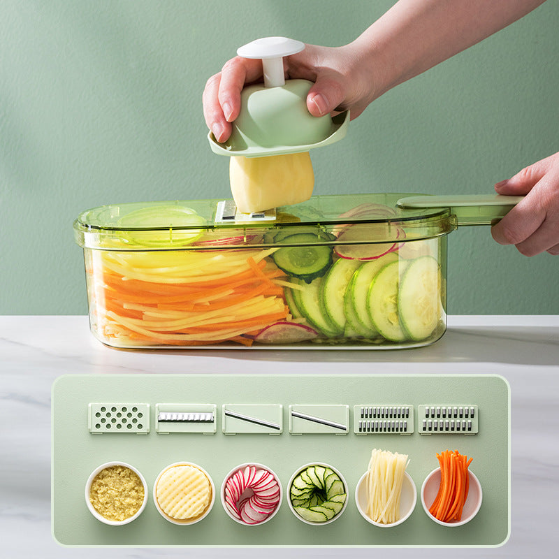 New Multifunction Vegetable Cutter With Basket And Brush Portable Slicer Chopper Kitchen Tools eprolo