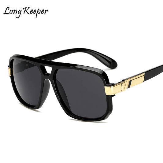 Long Keeper Square Sunglasses Men Luxury Brand Design Couple Lady Celebrity Flat Hot Women Sun Glasses Super Star Cool Eyewear Shello Creative Boutique