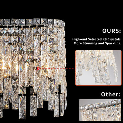 Silver Elegant Oval Crystal Chandelier – A Statement of Luxury & Sophistication - Shello's Creative Boutique
