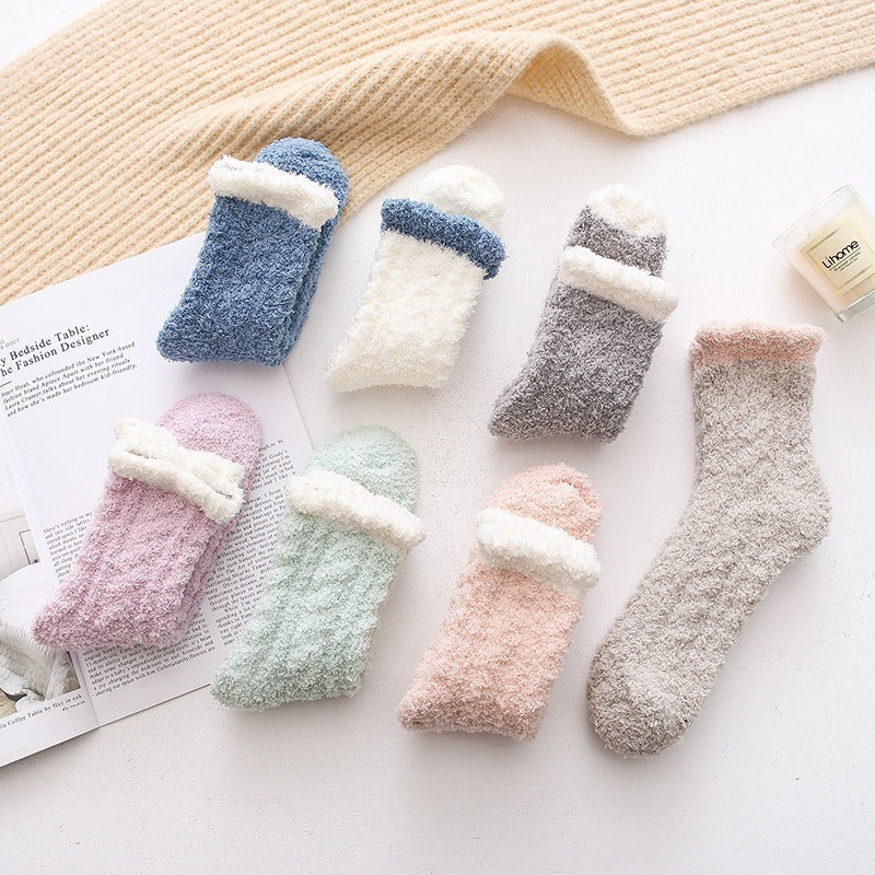 Ultra-Soft Coral Plush Children's Socks - Cozy Winter Floor Socks