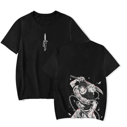 Anime Printed Streetwear Vintage Washed T-shirt Men Harajuku - Shello's Creative Boutique