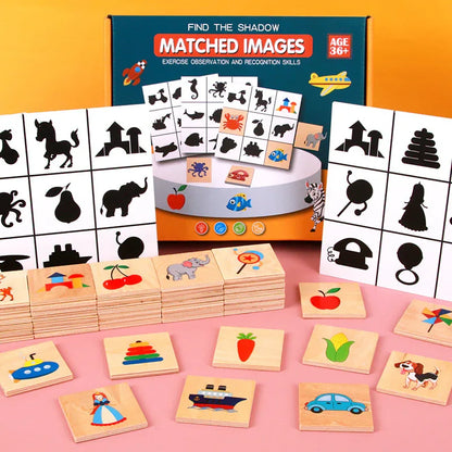 Find Shadow Shape Matching Puzzle Parent Child Interaction 1-4 Year Old Baby Puzzle Teaching Tool - Shello's Creative Boutique