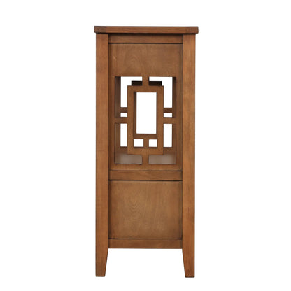 36'' Farmhouse Pine Wood Console Table Entry Sofa Table with 4 Drawers & 1 Storage Shelf (Brown) - Shello's Creative Boutique