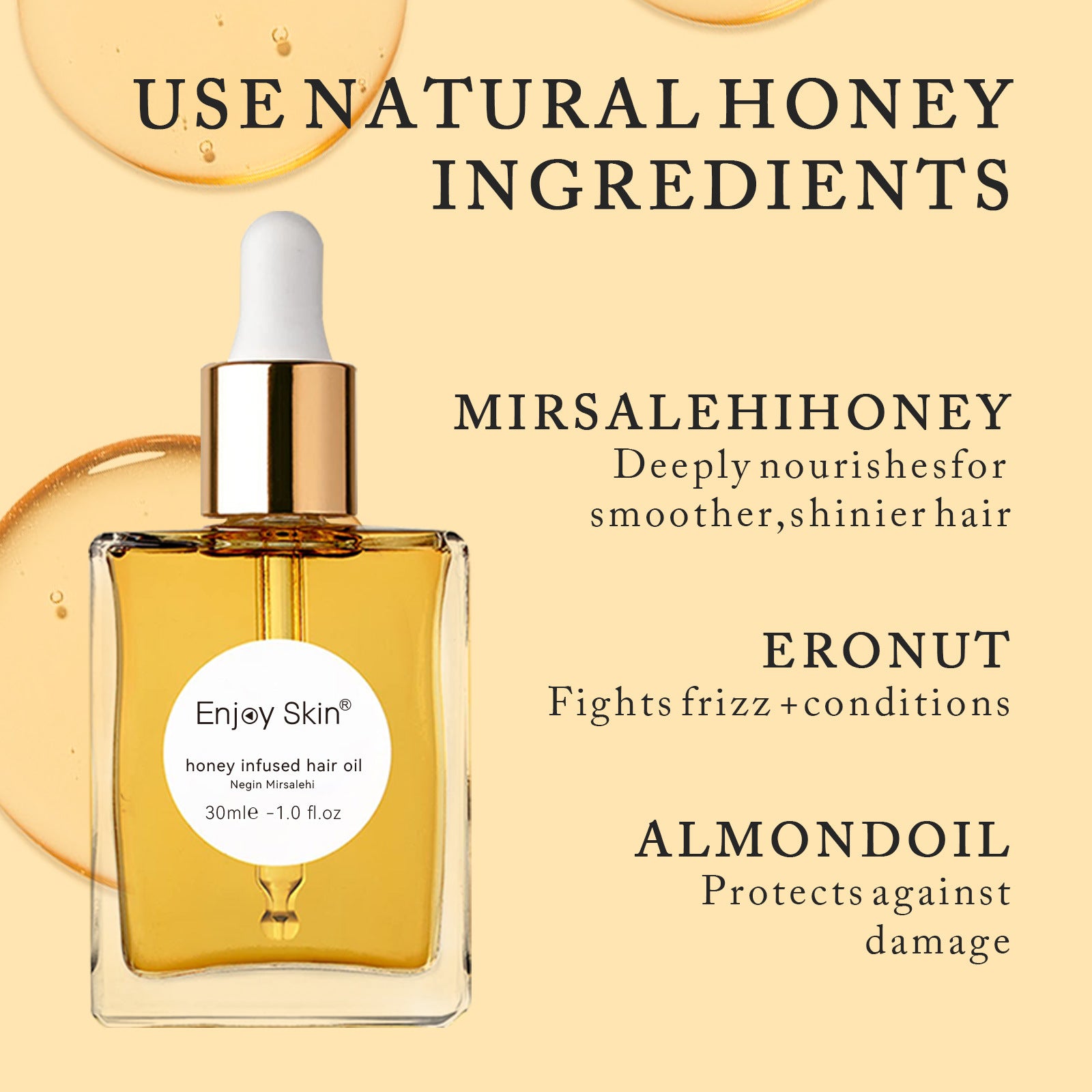 Professional Supplier Honey Hair Oil For Straighten Hair Repair Moisturizing Hair Serum eprolo