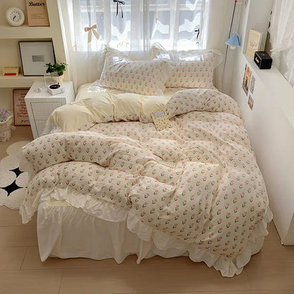 French Romantic Lace Bedding Set – Elegance Meets Comfort - Shello's Creative Boutique