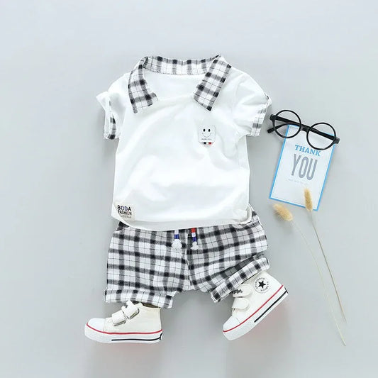 Two Children's Clothing Boy Cotton Suit Gentleman Undertakes Small Children's Clothing - Shello's Creative Boutique