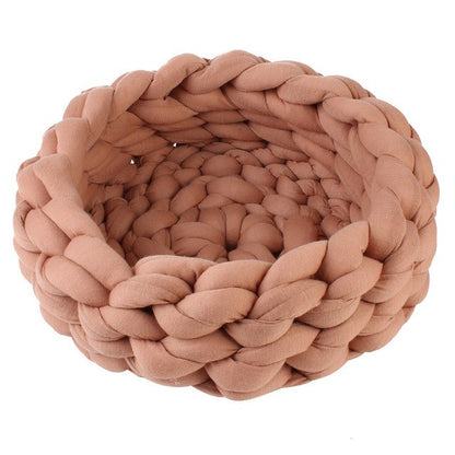 Braided Dog Bed - Soft Warming Pet Nest with Cave Design (4 Sizes)