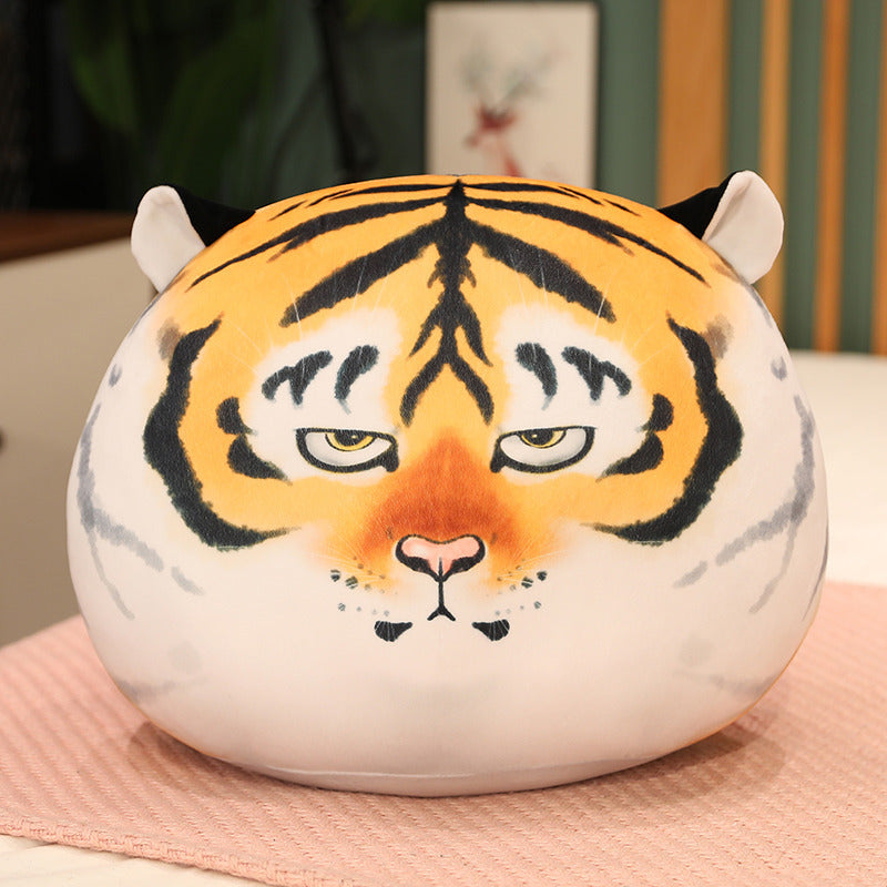 New Year Of The Tiger Soft Cute Printed Tiger Head Pillow Plush Tiger Cushion Zodiac Animal Pillow Event Gift eprolo