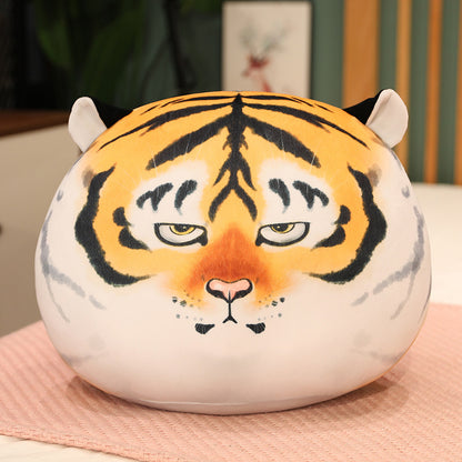 New Year Of The Tiger Soft Cute Printed Tiger Head Pillow Plush Tiger Cushion Zodiac Animal Pillow Event Gift eprolo