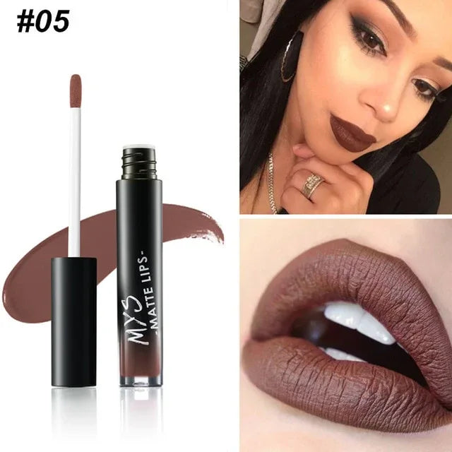 MYS Brand Makeup Matte Liquid Lipstick Tint Waterproof Make Up Long Lasting Lip Stick Nude Lip Gloss Cosmetics Batom - Shello's Creative Boutique