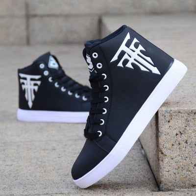 Men's shoes autumn new student sports shoes casual shoes high top board shoes Korean version trendy lace up running single shoes