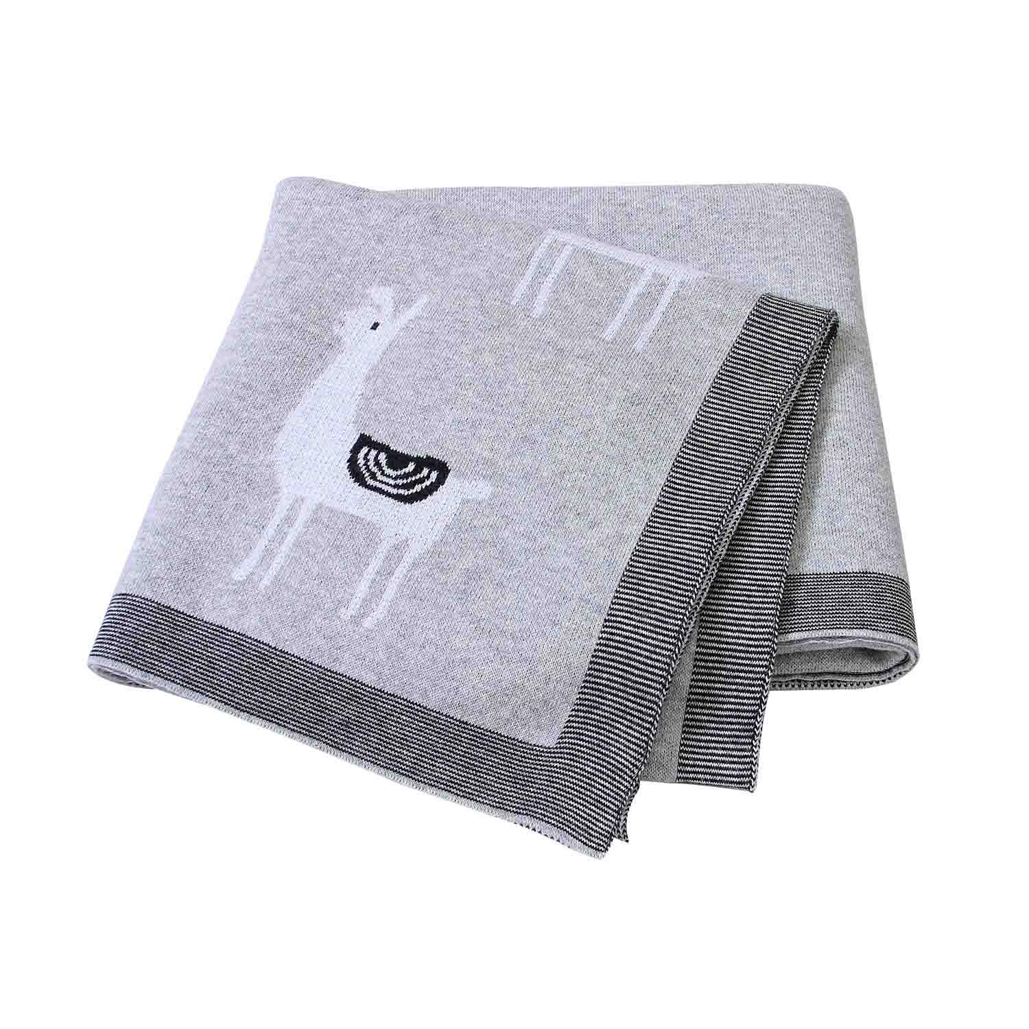 Baby Knitted Blanket 100x80cm - Soft Cartoon Swaddle Wrap for Newborns - Shello's Creative Boutique