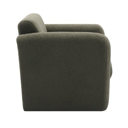 Modern style chair with Sheepskin Sherpa fabric soft cushion, armchair, soft with backrest and pillow - Shello's Creative Boutique