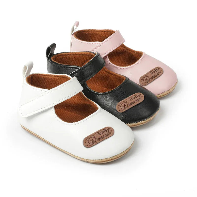 Baby First Walking Shoes - Soft PU Leather Pre-Walker Shoes for 0-12 Months | Non-Slip Sole - Shello's Creative Boutique