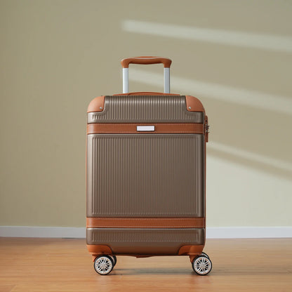 Hardshell Luggage Sets 3 Piece Carry-on Suitcase Double Spinner Wheels with TSA Lock for Men Women, Coppery (20in) - Shello's Creative Boutique