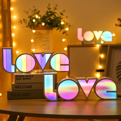 Led Decorative Lights String Valentine's Day Proposal Confession Love Light Box English Letters Modeling Lights - Shello's Creative Boutique