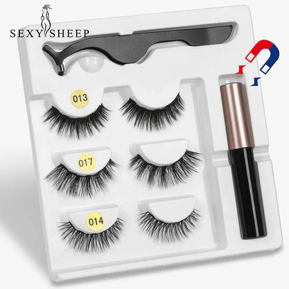 Magnetic Eyelashs set Magnet Liquid Eyeliner& Magnetic Lashes & Tweezer Set Waterproof Long Lasting Eyelash Extension - Shello's Creative Boutique