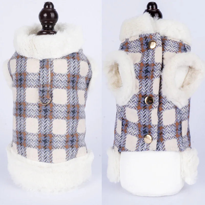 Dog clothing with warmth and plush that can be pulled vest teddy bear small dog cat pet clothing - Shello's Creative Boutique