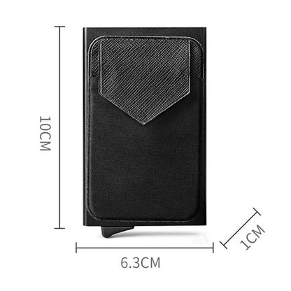 Business Men Credit Card Wallet Aluminum Cash ID Card Holder Case Blocking Slim Metal Wallet Coin Purse Black - Shello's Creative Boutique