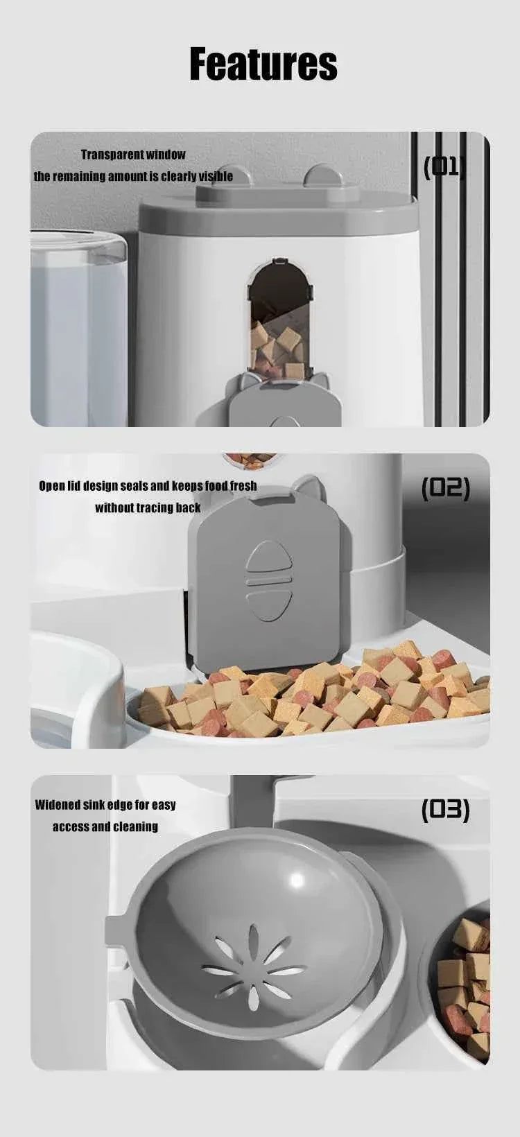2-in-1 Automatic Pet Feeder & Water Dispenser - Large Capacity for Cats & Dogs - Shello's Creative Boutique