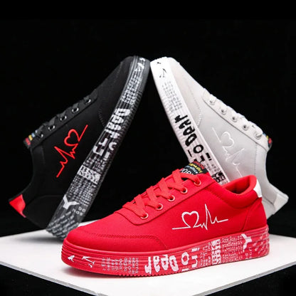 TYDZSMT Fashion Women Vulcanized Shoes Sneakers Ladies Lace-up Casual Shoes Breathable Canvas Lover Shoes Graffiti Flat - Shello's Creative Boutique