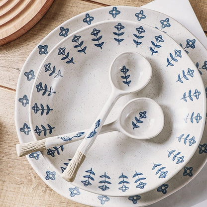 Ins Style Japanese Style Stoneware Small Soup Spoon Ceramic Spoon, Long Handle Spoon Household Cute Creative Rice Spoon eprolo