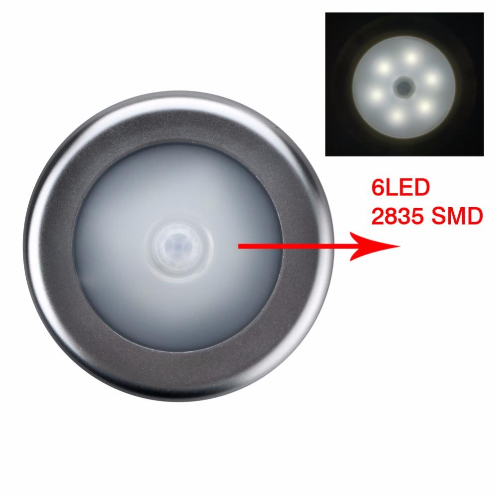 1pcs 6 LED PIR Body Motion Sensor Activated Wall Light Night Light Induction Lamp Closet Corridor Cabinet led Sensor Light eprolo