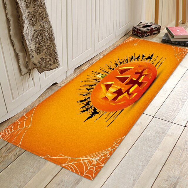 Halloween Party Series Printing Flannelized Floor Cushions Door Bathroom Mat Set Household Bathroom Rug Set Bathroom Carpet Shello Creative Boutique