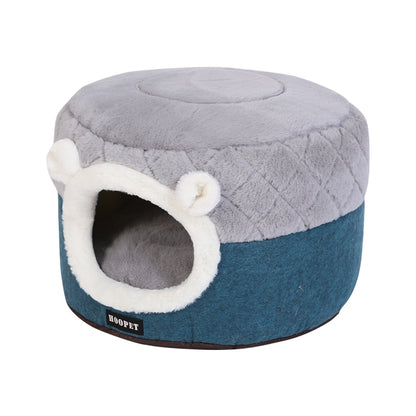 HOOPET Winter Plush Pet Bed - Cozy Nest for Cats & Small Dogs