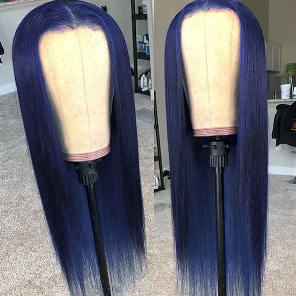 Straight Lace Front Wig Bone Straight Human Hair Wig Transparent Lace Frontal Wig Glueless