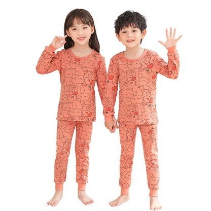 Boys Long Johns Children Underwear Set Cotton Girls Pajamas Cotton Sweaters - Shello's Creative Boutique