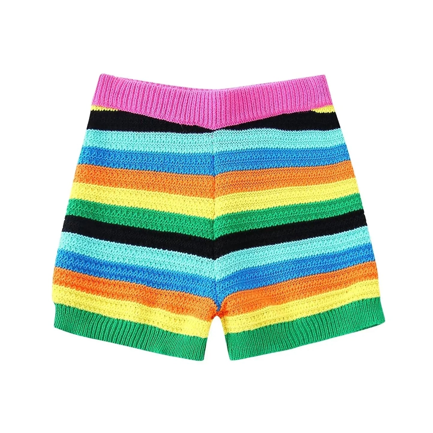 Knitted Vest & Shorts 2-Piece Set - Summer Colour Matching Outfit - Shello's Creative Boutique