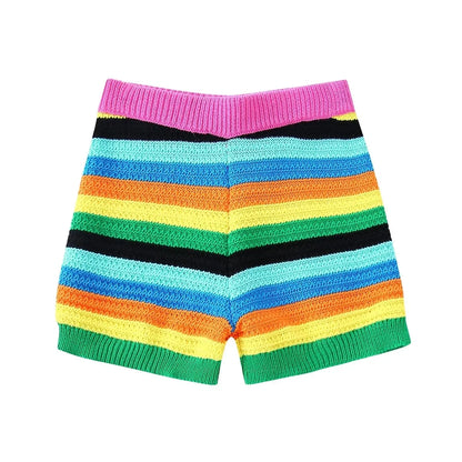 Knitted Vest & Shorts 2-Piece Set - Summer Colour Matching Outfit - Shello's Creative Boutique