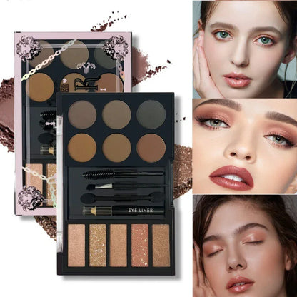 Eyeshadow eyebrow powder eyebrow cream comprehensive tray with tools - Shello's Creative Boutique