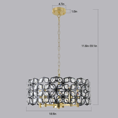 Modern Crystal Chandelier for Living Room – Luxury Round Crystal Lamp for Home Décor Light Fixture - Shello's Creative Boutique