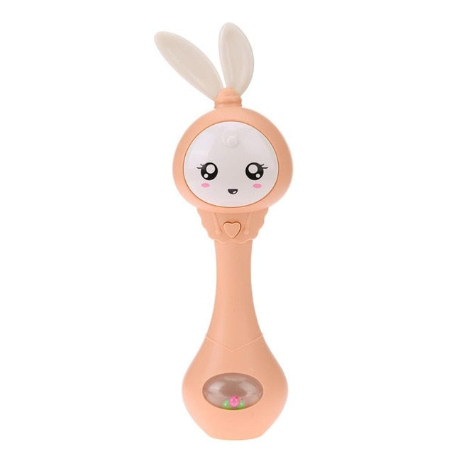 Musical Flashing Baby Rattles Infant Bells Juguetes Rabbit Hand Bells Rattles Newborn Baby Toy Early Educational Baby Toys 0-12M eprolo