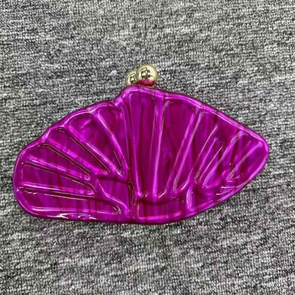 Diagonal Cross Bag Scallop Shaped Acrylic Bag - Shello's Creative Boutique
