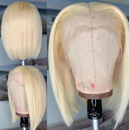 Hand Groove 13*2.5 Chemical Fiber Front Lace Wig Headgear 613# Wave Hair Natural Straight Hairline Wig - Shello's Creative Boutique
