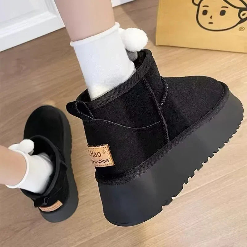 Thick soled snow boots for women, new winter women's shoes, cotton shoes, women's plush, thickened warmth, casual bread, cotton - Shello's Creative Boutique